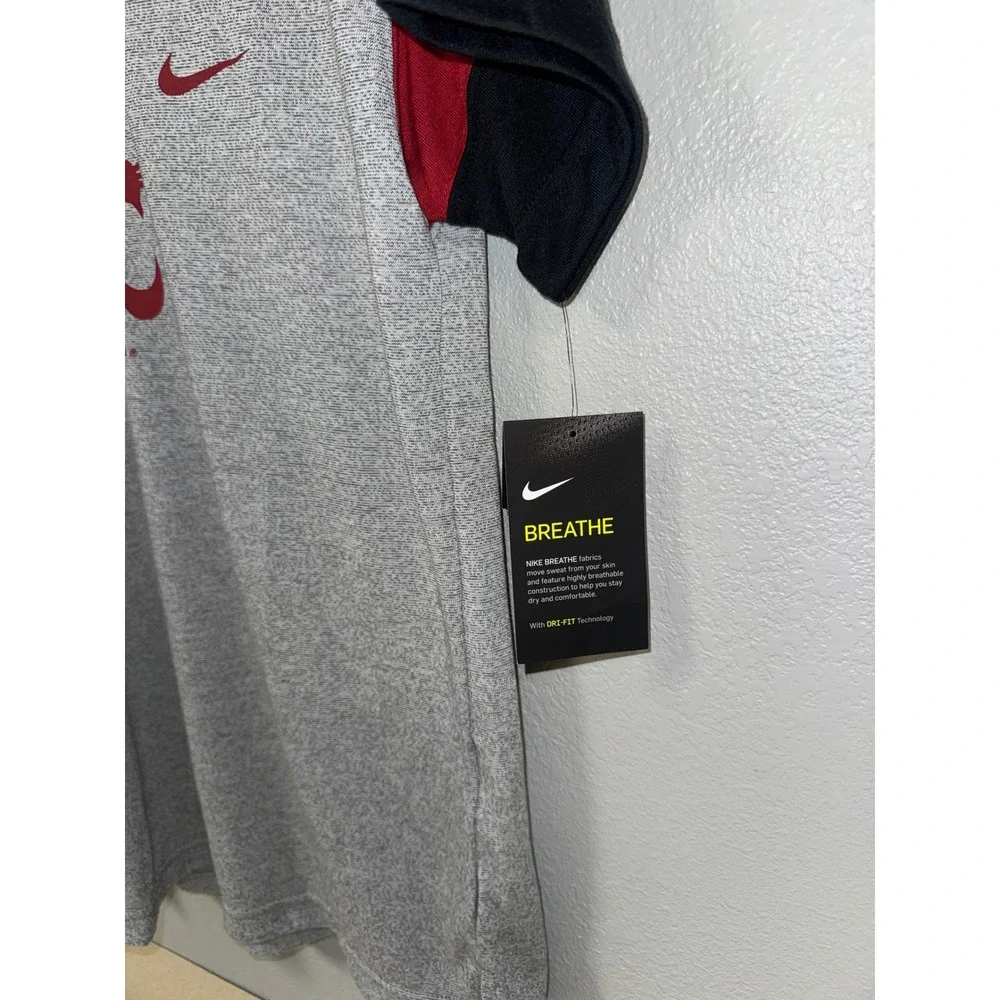 Nike‎ Dri Fit Womens T Shirt Washington State Cougars V Neck Large NWT